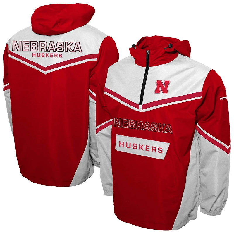Men's Franchise Club Scarlet Nebraska Huskers Action Anorak Half-Zip Jacket