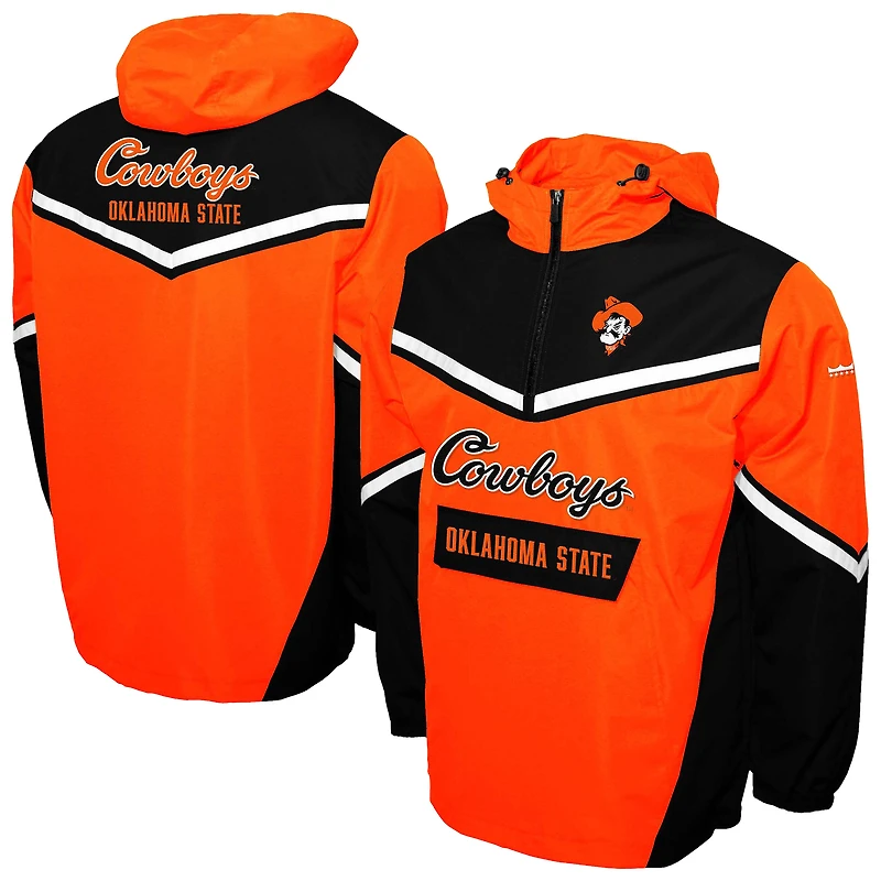 Men's Franchise Club Orange Oklahoma State Cowboys Action Anorak Half-Zip Jacket