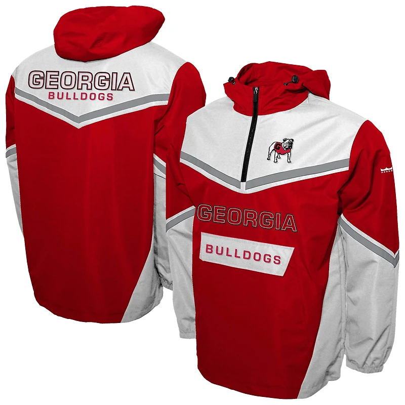 Men's Franchise Club Red Georgia Bulldogs Action Anorak Half-Zip Jacket