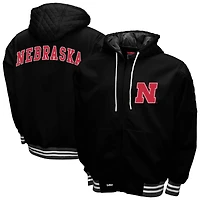 Men's Franchise Club Black Nebraska Huskers Grind Full-Zip Hoodie Jacket