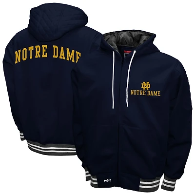 Men's Franchise Club Navy Notre Dame Fighting Irish Grind Full-Zip Hoodie Jacket