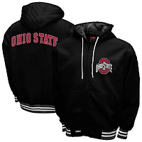 Men's Franchise Club Black Ohio State Buckeyes Grind Full-Zip Hoodie Jacket