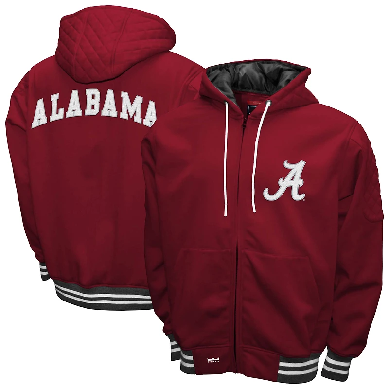 Men's Franchise Club Crimson Alabama Crimson Tide Grind Full-Zip Hoodie Jacket