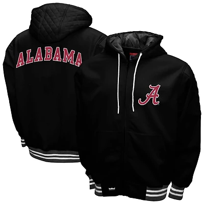 Men's Franchise Club Black Alabama Crimson Tide Grind Full-Zip Hoodie Jacket