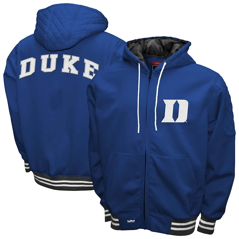 Men's Franchise Club Royal Duke Blue Devils Grind Full-Zip Hoodie Jacket