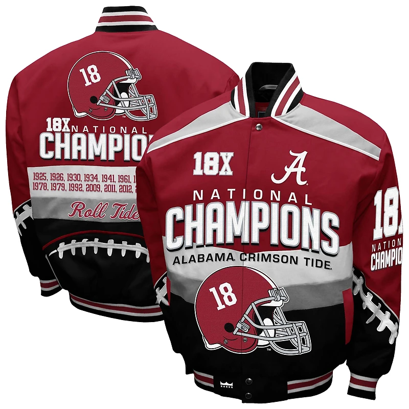 Men's Franchise Club Crimson Alabama Crimson Tide Cotton Twill Full-Snap Jacket