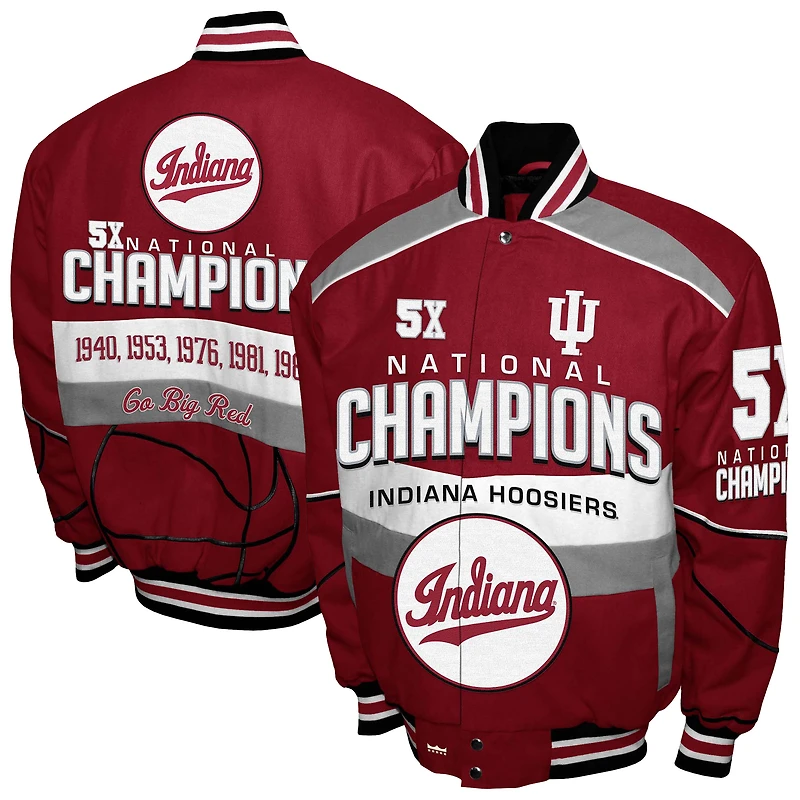 Men's Franchise Club Crimson Indiana Hoosiers Cotton Twill Full-Snap Jacket