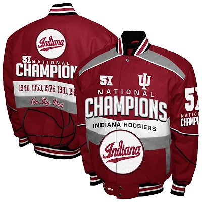 Men's Franchise Club Crimson Indiana Hoosiers Cotton Twill Full-Snap Jacket