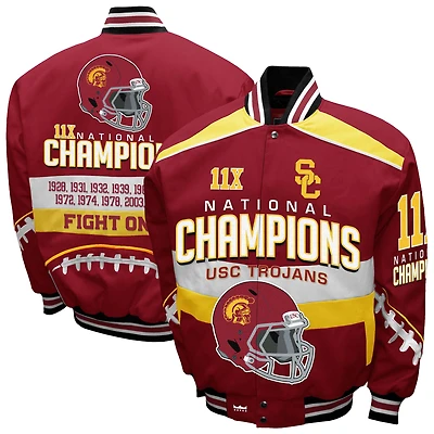 Men's Franchise Club Cardinal USC Trojans Cotton Twill Full-Snap Jacket