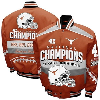 Men's Franchise Club Burnt Orange Texas Longhorns Cotton Twill Full-Snap Jacket