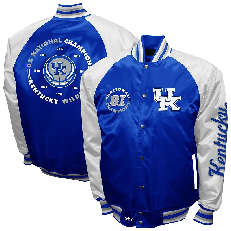 Men's Franchise Club Royal Kentucky Wildcats Satin Full-Snap Jacket