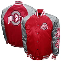 Men's Franchise Club Scarlet Ohio State Buckeyes The Game Satin Full-Snap Jacket