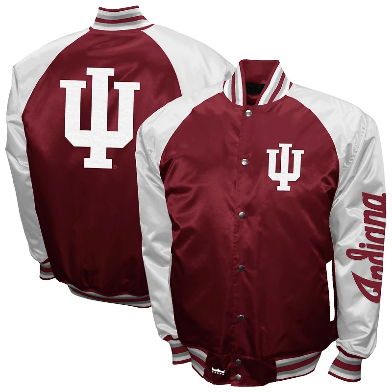 Men's Franchise Club Crimson Indiana Hoosiers The Game Satin Full-Snap Jacket