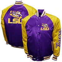 Men's Franchise Club Purple LSU Tigers The Game Satin Full-Snap Jacket