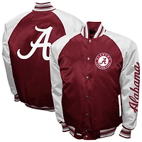 Men's Franchise Club Crimson Alabama Crimson Tide The Game Satin Full-Snap Jacket