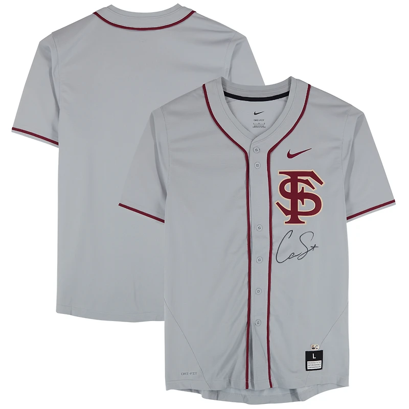 Cam Smith Florida State Seminoles Autographed Nike Gray Replica Jersey