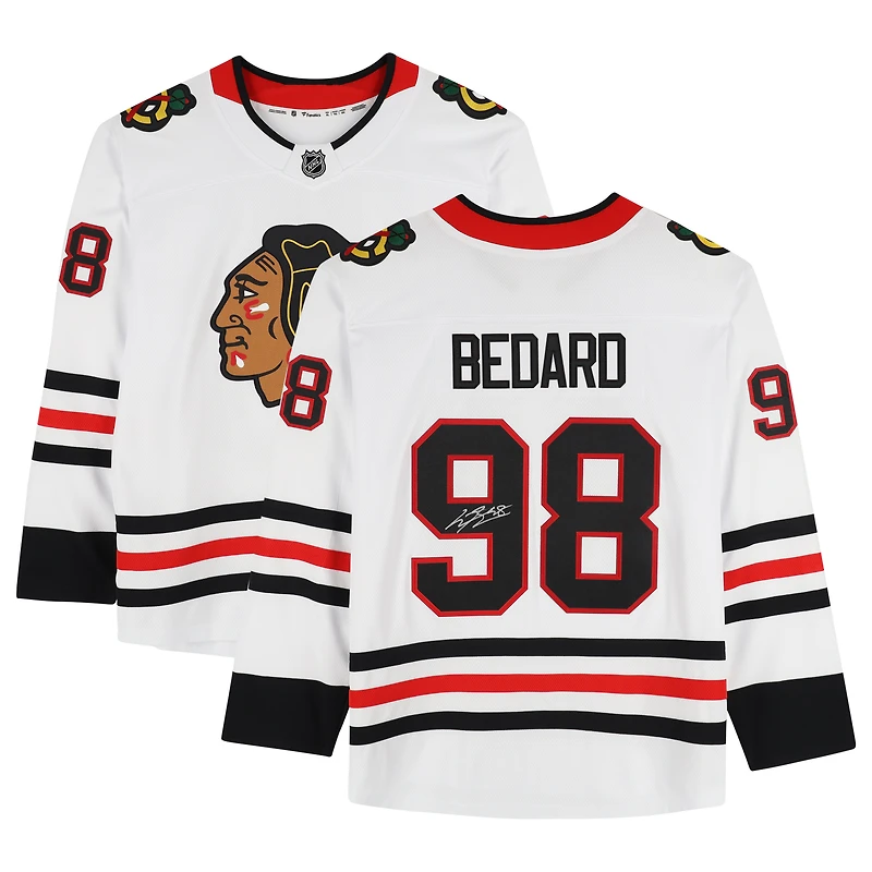 Connor Bedard Chicago Blackhawks Autographed White Fanatics Breakaway Jersey