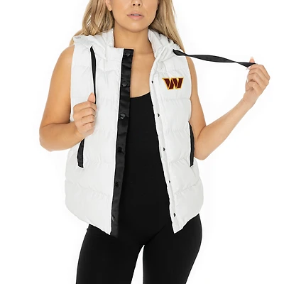 Women's Gameday Couture  White Washington Commanders Hooded Full-Snap Puffer Vest