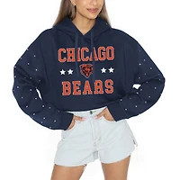 Women's Gameday Couture Navy Chicago Bears Like A Star Scrunch Waist Pullover Hoodie