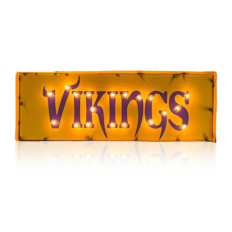 Imperial Minnesota Vikings 25" x 9" Lighted Recycled Metal Street Sign