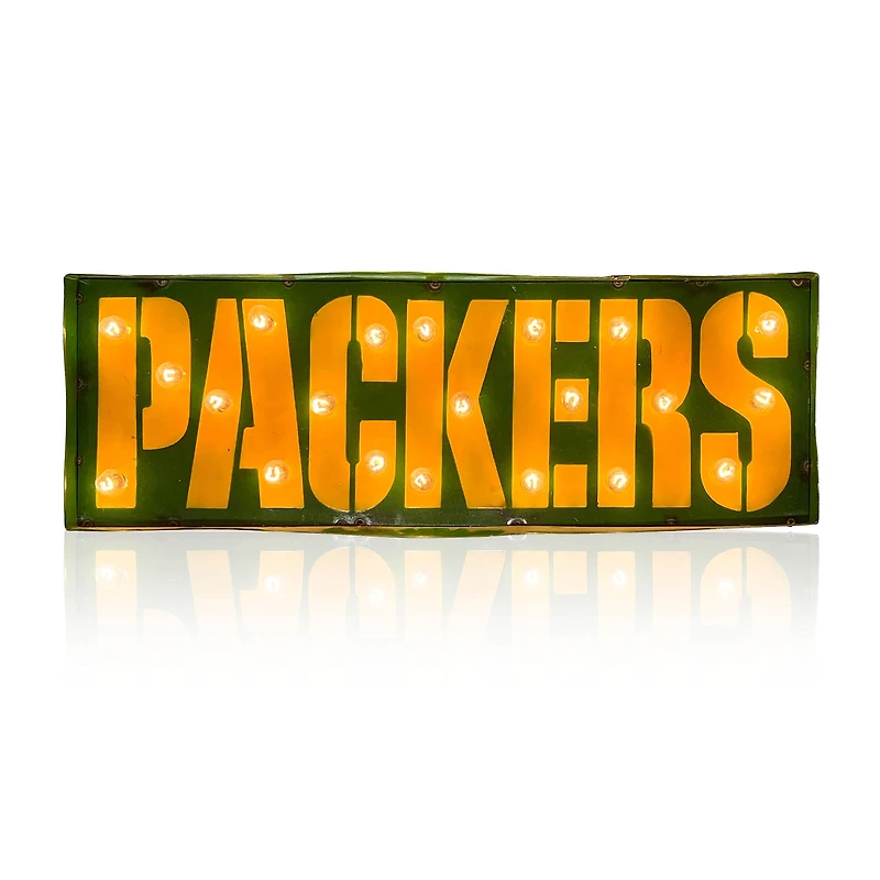 Imperial Green Bay Packers 25" x 9" Lighted Recycled Metal Street Sign