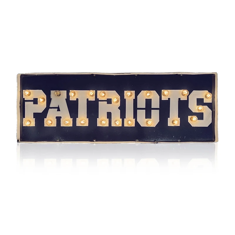 Imperial New England Patriots 25" x 9" Lighted Recycled Metal Street Sign