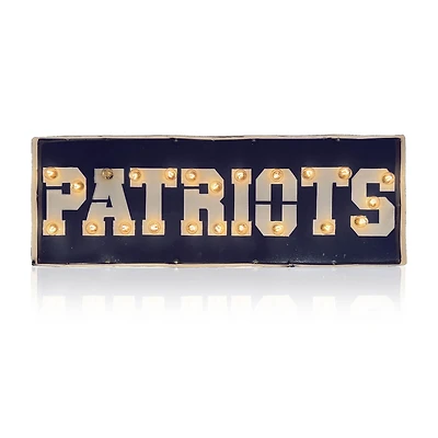 Imperial New England Patriots 25" x 9" Lighted Recycled Metal Street Sign