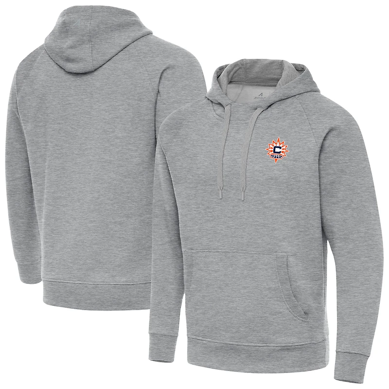 Men's Antigua Heather Gray Connecticut Sun Victory Pullover Hoodie