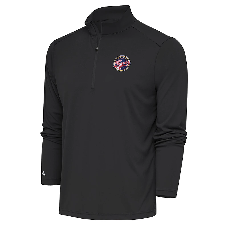 Men's Antigua Charcoal Indiana Fever Tribute Quarter-Zip Top