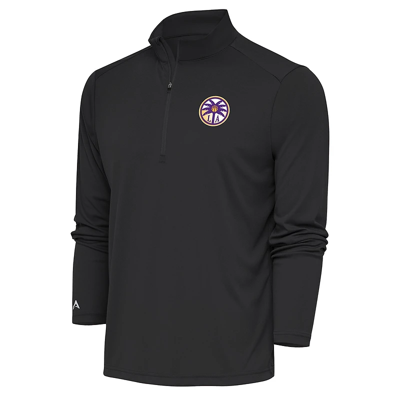 Men's Antigua Charcoal Los Angeles Sparks Tribute Quarter-Zip Top