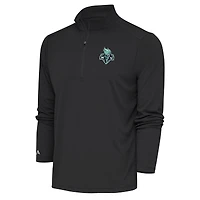 Men's Antigua Charcoal New York Liberty Tribute Quarter-Zip Top