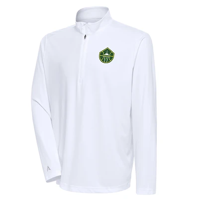 Men's Antigua White Seattle Storm Tribute Quarter-Zip Top