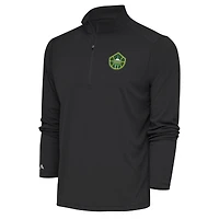 Men's Antigua Charcoal Seattle Storm Tribute Quarter-Zip Top