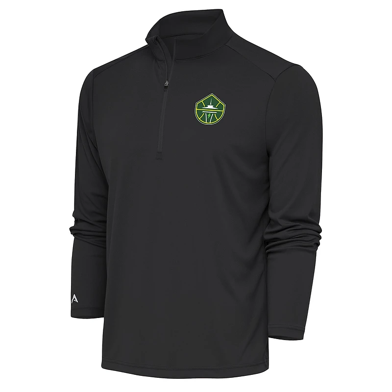 Men's Antigua Charcoal Seattle Storm Tribute Quarter-Zip Top