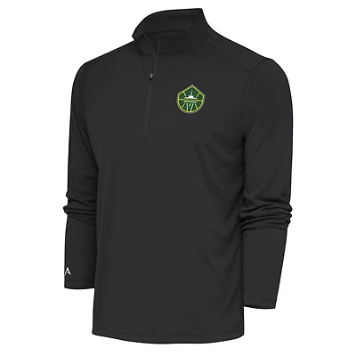 Men's Antigua Charcoal Seattle Storm Tribute Quarter-Zip Top