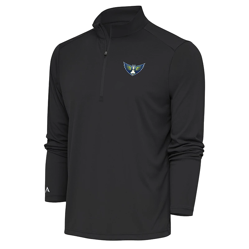Men's Antigua Charcoal Dallas Wings Tribute Quarter-Zip Top