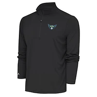 Men's Antigua Charcoal Dallas Wings Tribute Quarter-Zip Top