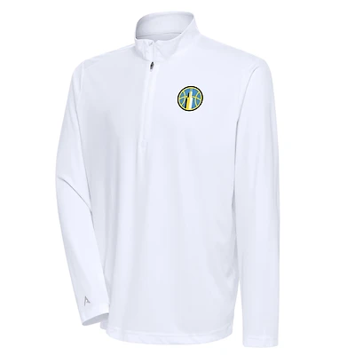Men's Antigua White Chicago Sky Tribute Quarter-Zip Top