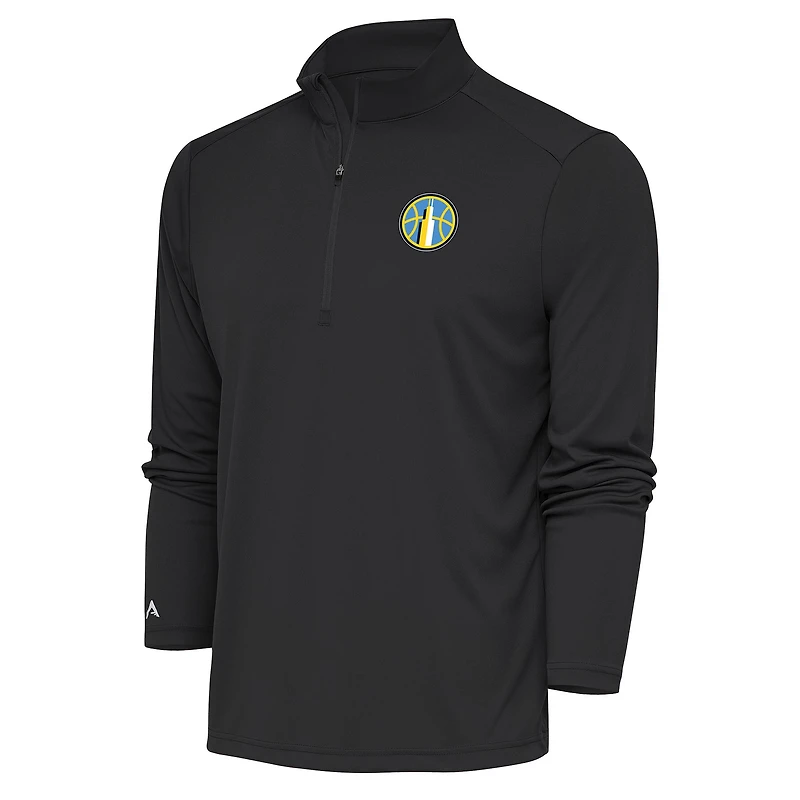 Men's Antigua Charcoal Chicago Sky Tribute Quarter-Zip Top