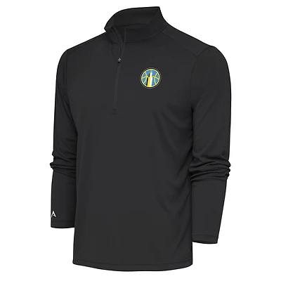 Men's Antigua Charcoal Chicago Sky Tribute Quarter-Zip Top