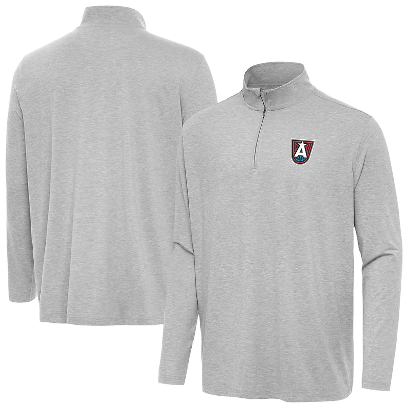 Men's Antigua Heather Gray Atlanta Dream Hunk Quarter-Zip Top