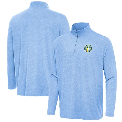 Men's Antigua  Heather Sky Blue Chicago Sky Hunk Quarter-Zip Top
