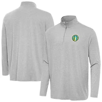 Men's Antigua  Heather Gray Chicago Sky Hunk Quarter-Zip Top