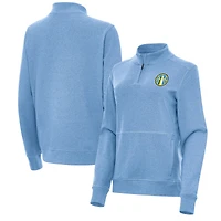 Women's Antigua Sky Blue Chicago Sky Crush Quarter-Zip Fleece Sweatshirt