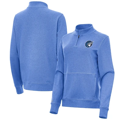 Women's Antigua Heather Blue Minnesota Lynx Crush Quarter-Zip Fleece Sweatshirt