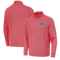 Men's Antigua Heather Red Washington Mystics Subtle Quarter-Zip Top