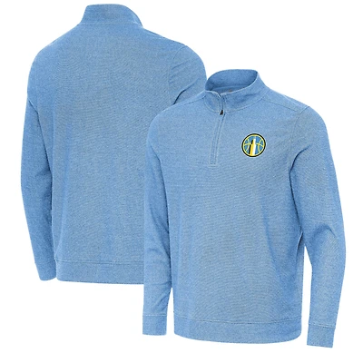 Men's Antigua Heather Sky Blue Chicago Sky Subtle Quarter-Zip Pullover Top
