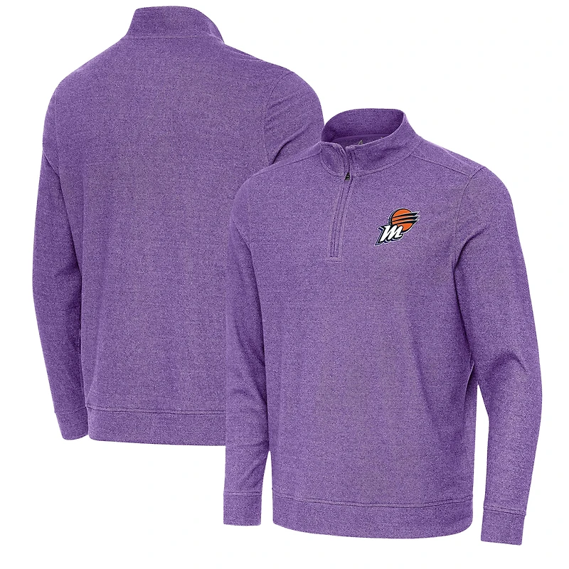 Men's Antigua Heather Purple Phoenix Mercury Subtle Quarter-Zip Top