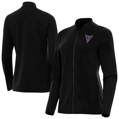 Women's Antigua Eclipse Black Golden State Valkyries Continual Full-Zip Jacket
