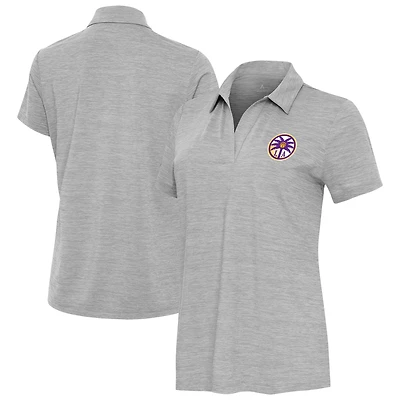 Women's Antigua Heather Gray Los Angeles Sparks Layout V-Neck Polo